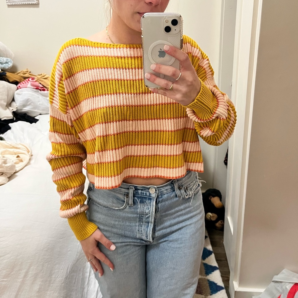 Free People Stripe Knit Sweater